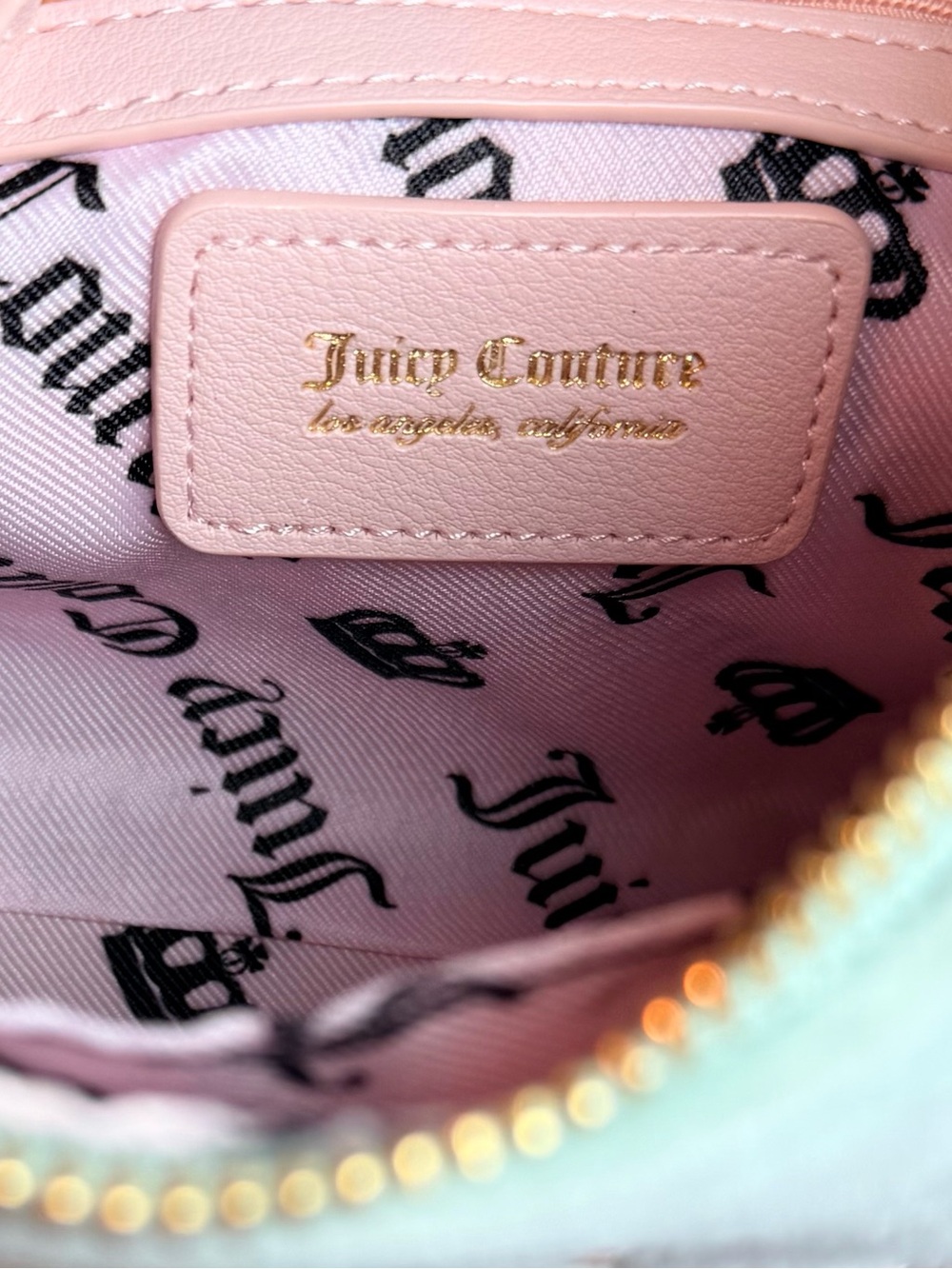 NWT Viral Juicy Couture New Love Chapter Shoulder Bag Frosty Green Velour Crest - Picture 7 of 16
